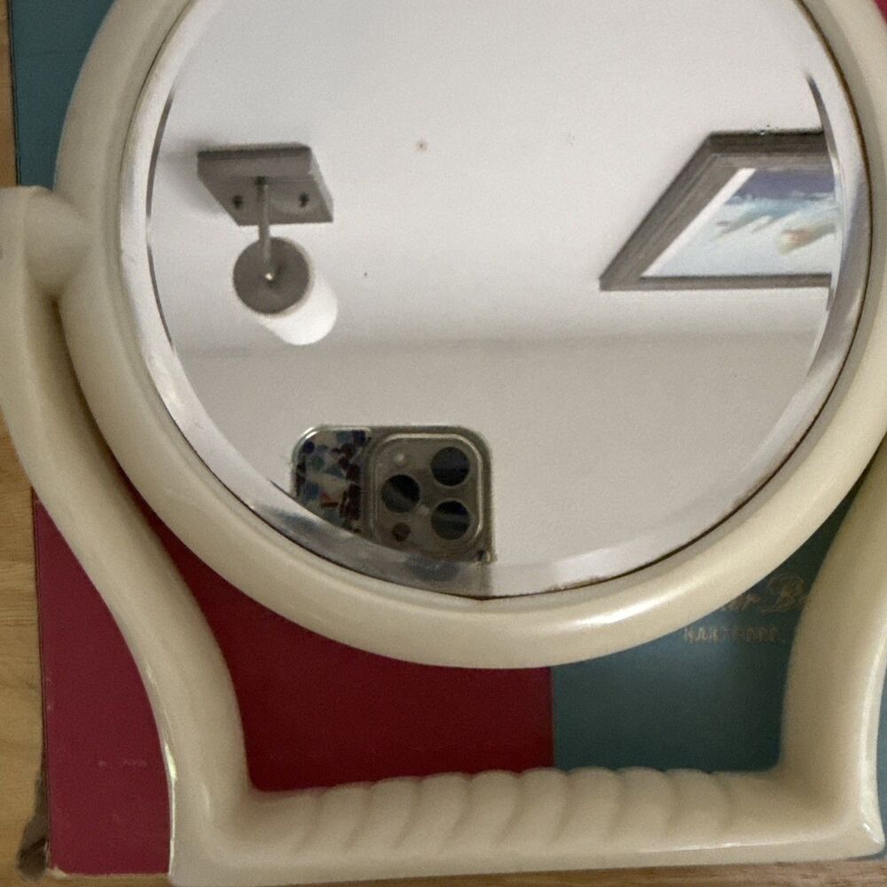 VTG Makeup Mirror Fuller Brush Co Double Sided & Beveled Celluloid Ivory - Picture 2 of 14